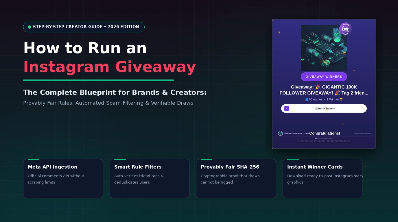 Complete 2026 Instagram giveaway strategy and provably fair architecture blueprint